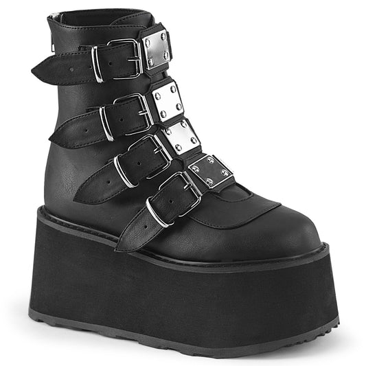 DAMNED-105 Alternative Footwear Demonia Women's Ankle Boots Blk Vegan Leather