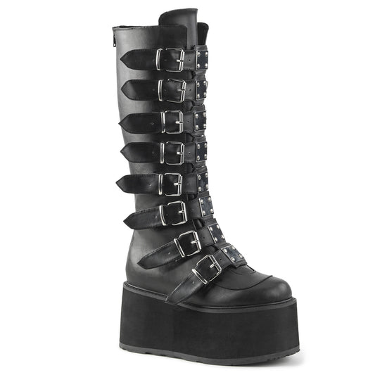 DAMNED-318 Alternative Footwear Demonia Women's Mid-Calf & Knee High Boots Blk Vegan Leather