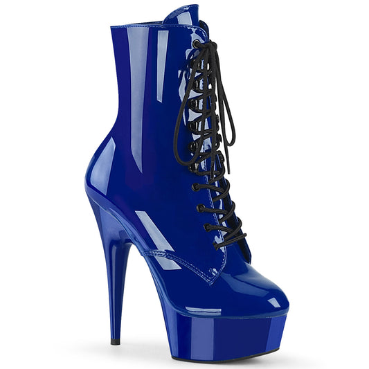 DELIGHT-1020 Strippers Heels Pleaser Platforms (Exotic Dancing) Royal Blue Pat/Royal Blue