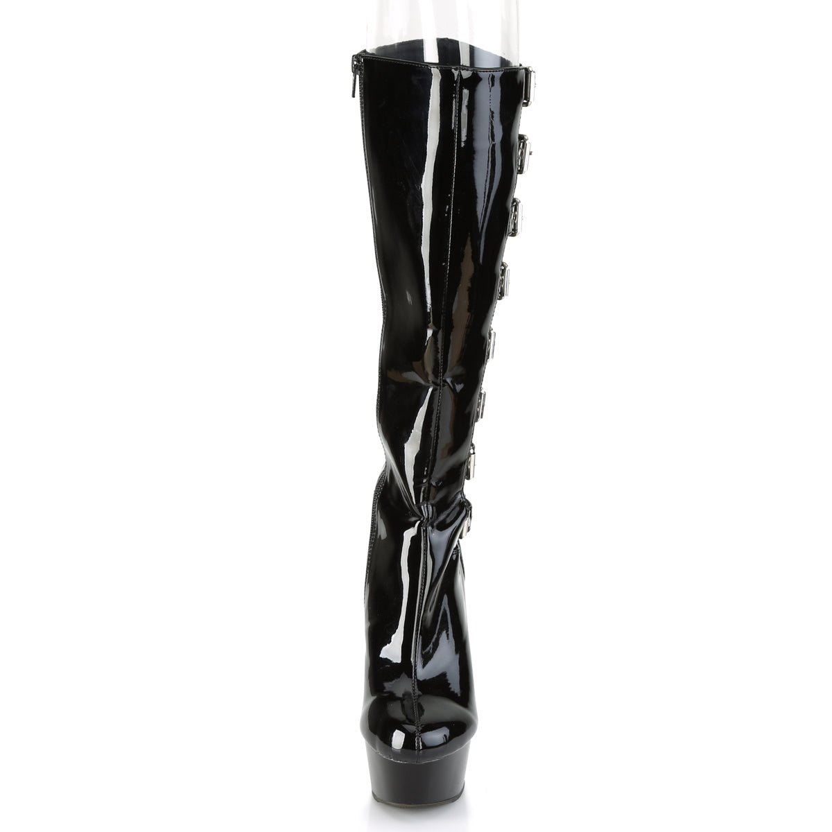 DELIGHT-2047 Pleaser Black Patent Platform Shoes [Sexy Knee High Boots]