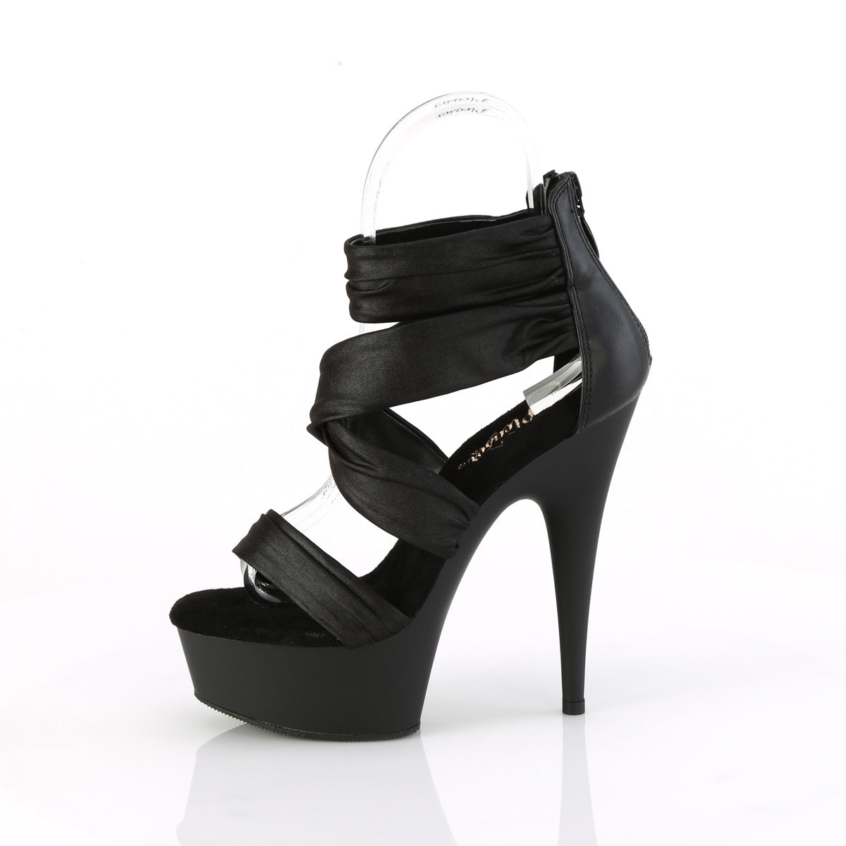 DELIGHT-620 Pleaser Black Faux Le-Fabric/Black Matte Platform Shoes [Exotic Dance Shoes]
