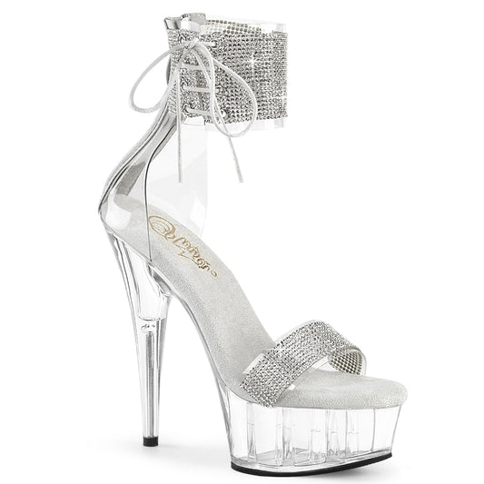 DELIGHT-627RS Pleaser Clear-Silver/Clear Platform Shoes [Exotic Dance Shoes]