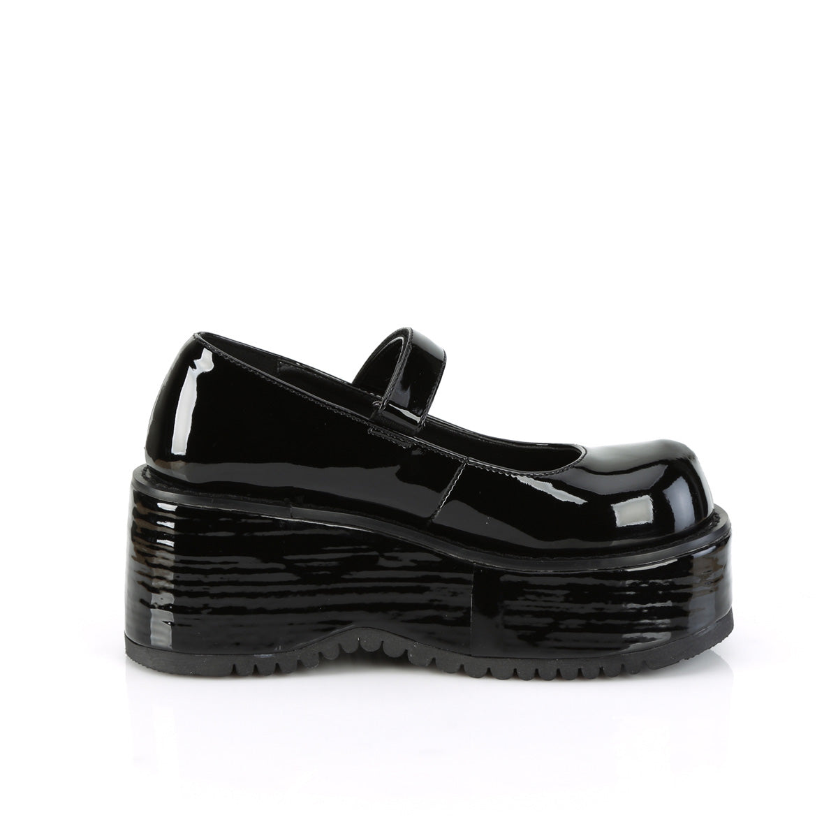 DOLLIE-01 Demonia Black Patentent Women's Heels & Platform Shoes [Demonia Cult Alternative Footwear]