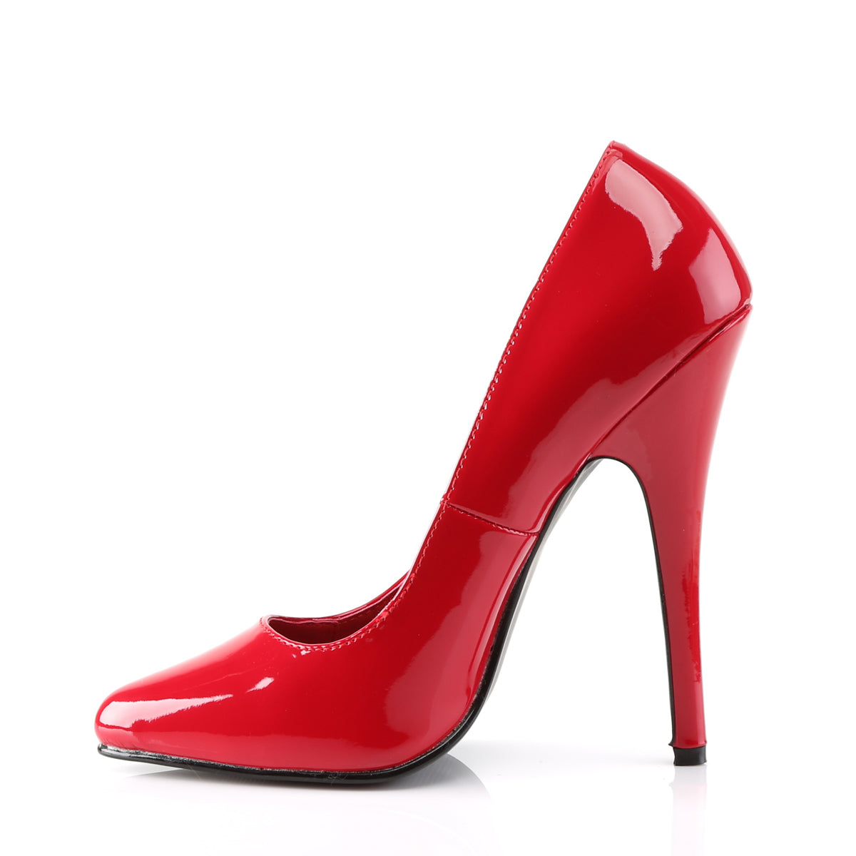 DOMINA-420 Devious Heels Red Patent Single Soles [Fetish Heels]