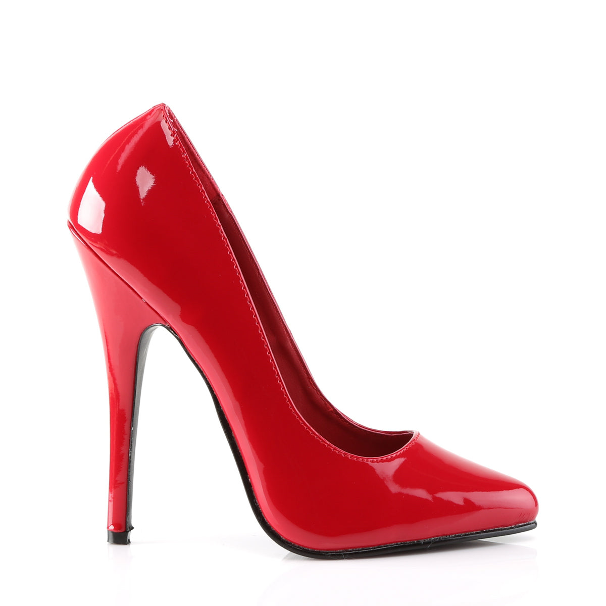 DOMINA-420 Devious Heels Red Patent Single Soles [Fetish Heels]