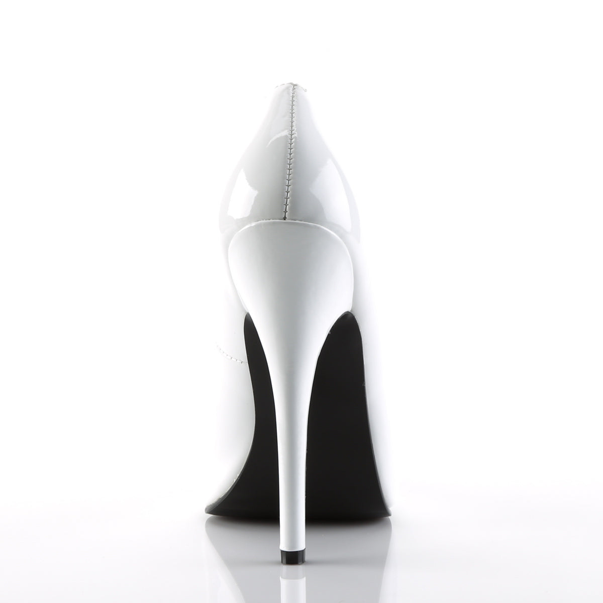 DOMINA-420 Devious Heels White Patent Single Soles [Fetish Heels]