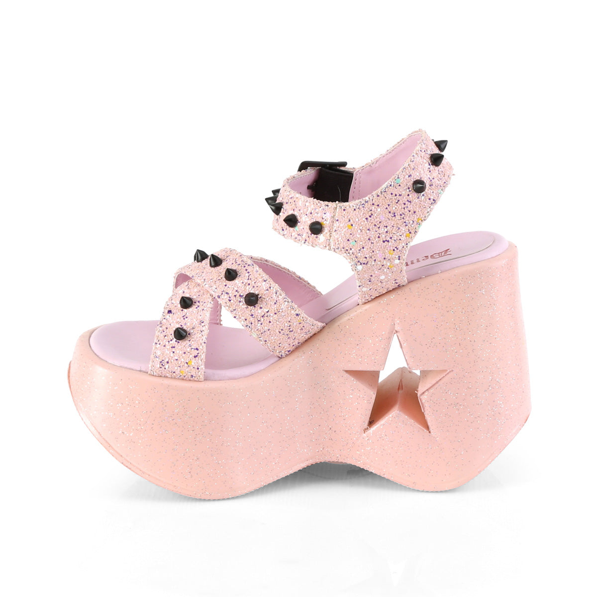 DYNAMITE-02 Demonia Baby Pink Glitter Women's Sandals [Demonia Cult Alternative Footwear]