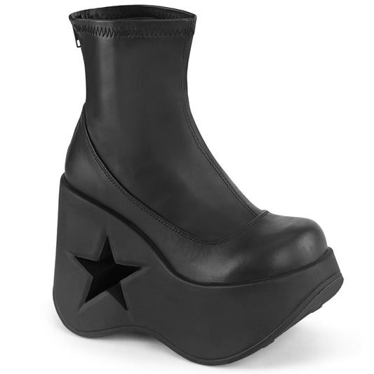 DYNAMITE-100 Alternative Footwear Demonia Women's Ankle Boots Blk Str Vegan Leather