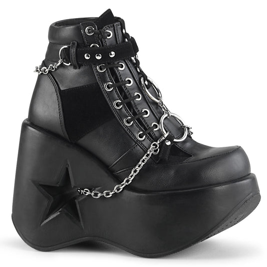 DYNAMITE-101 Alternative Footwear Demonia Women's Ankle Boots Blk Vegan Leather-Vegan Suede