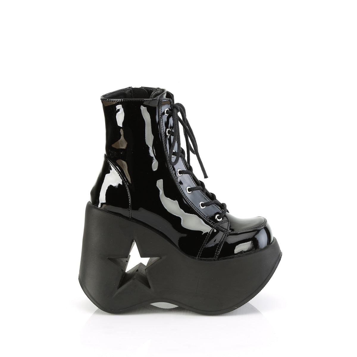DYNAMITE-106 Demonia Black Patent Women's Ankle Boots [Demonia Cult Alternative Footwear]