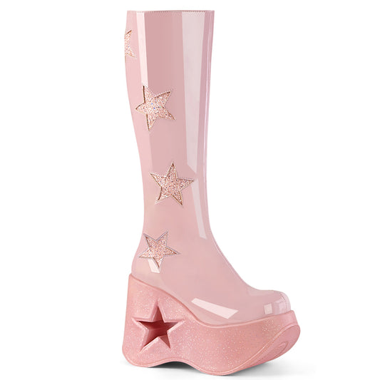 DYNAMITE-218 Alternative Footwear Demonia Women's Mid-Calf & Knee High Boots B. Pink Pat-B. Pink Multi Gliter
