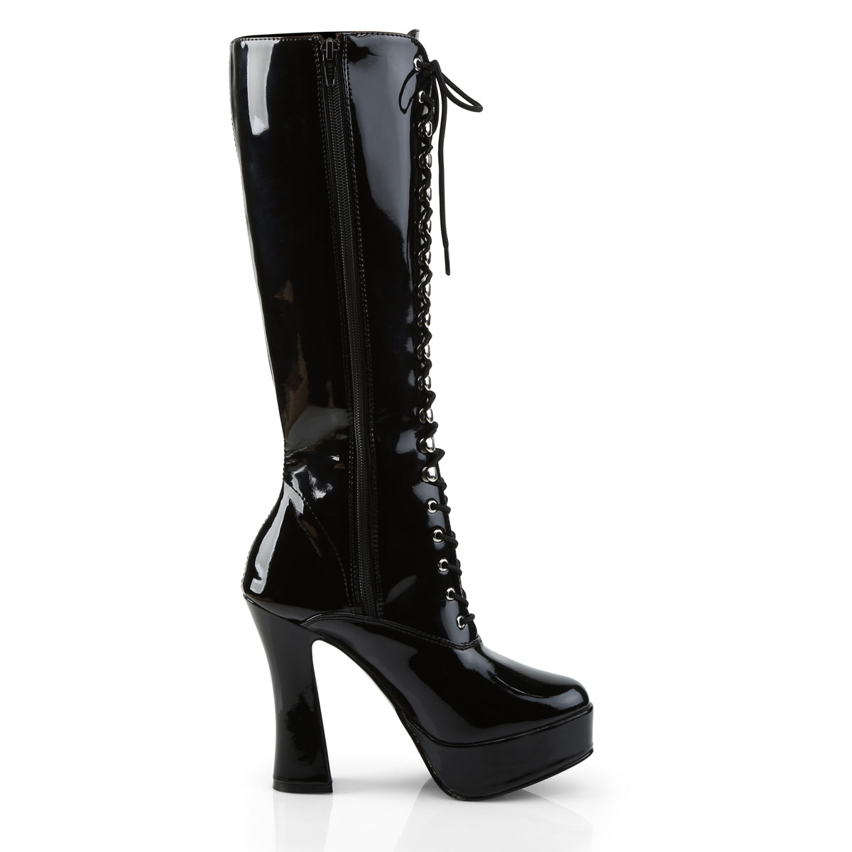 ELECTRA-2020 Pleaser Black Patent Platform Shoes [Kinky Boots]
