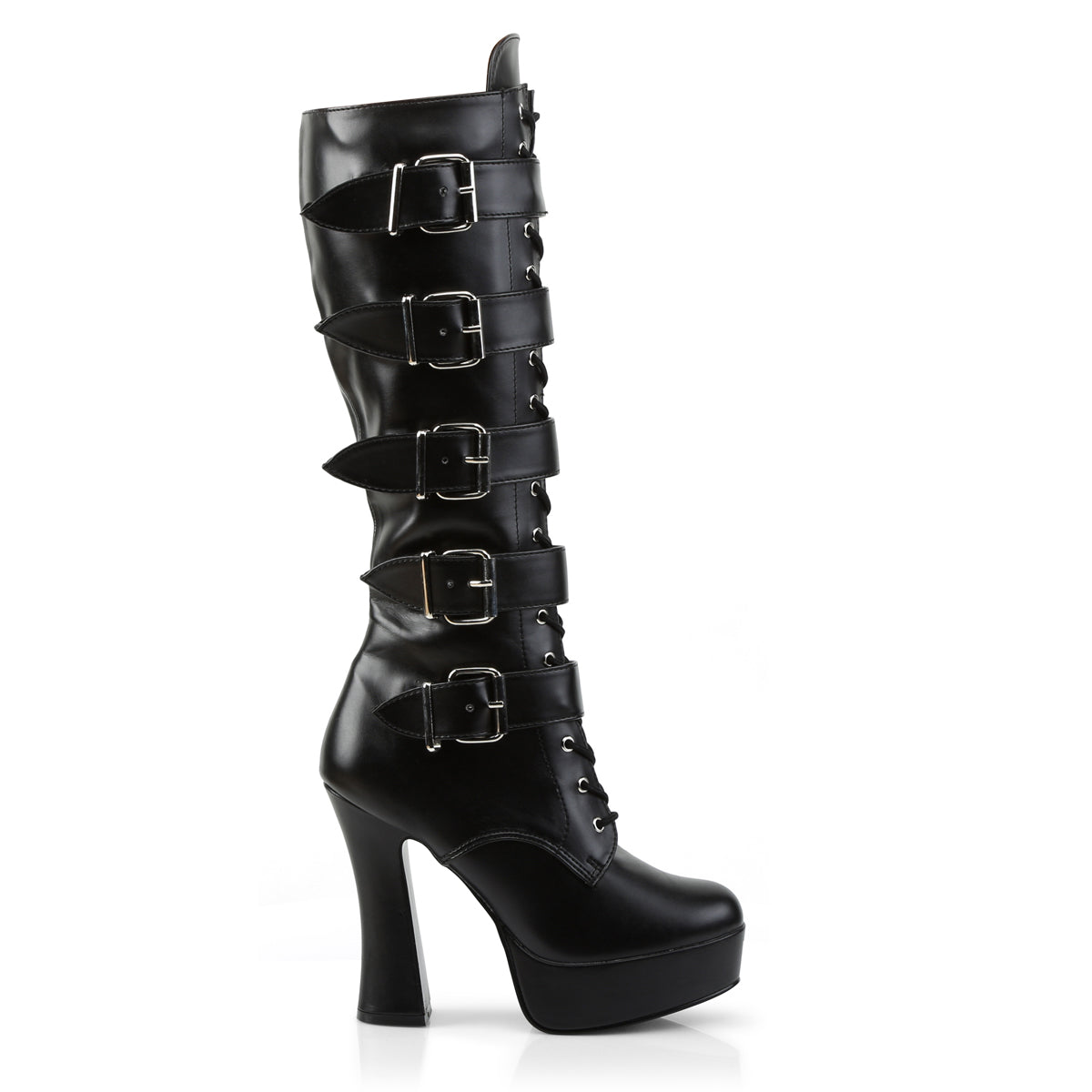 ELECTRA-2042 Pleaser Black Faux Leather Platform Shoes [Kinky Boots]