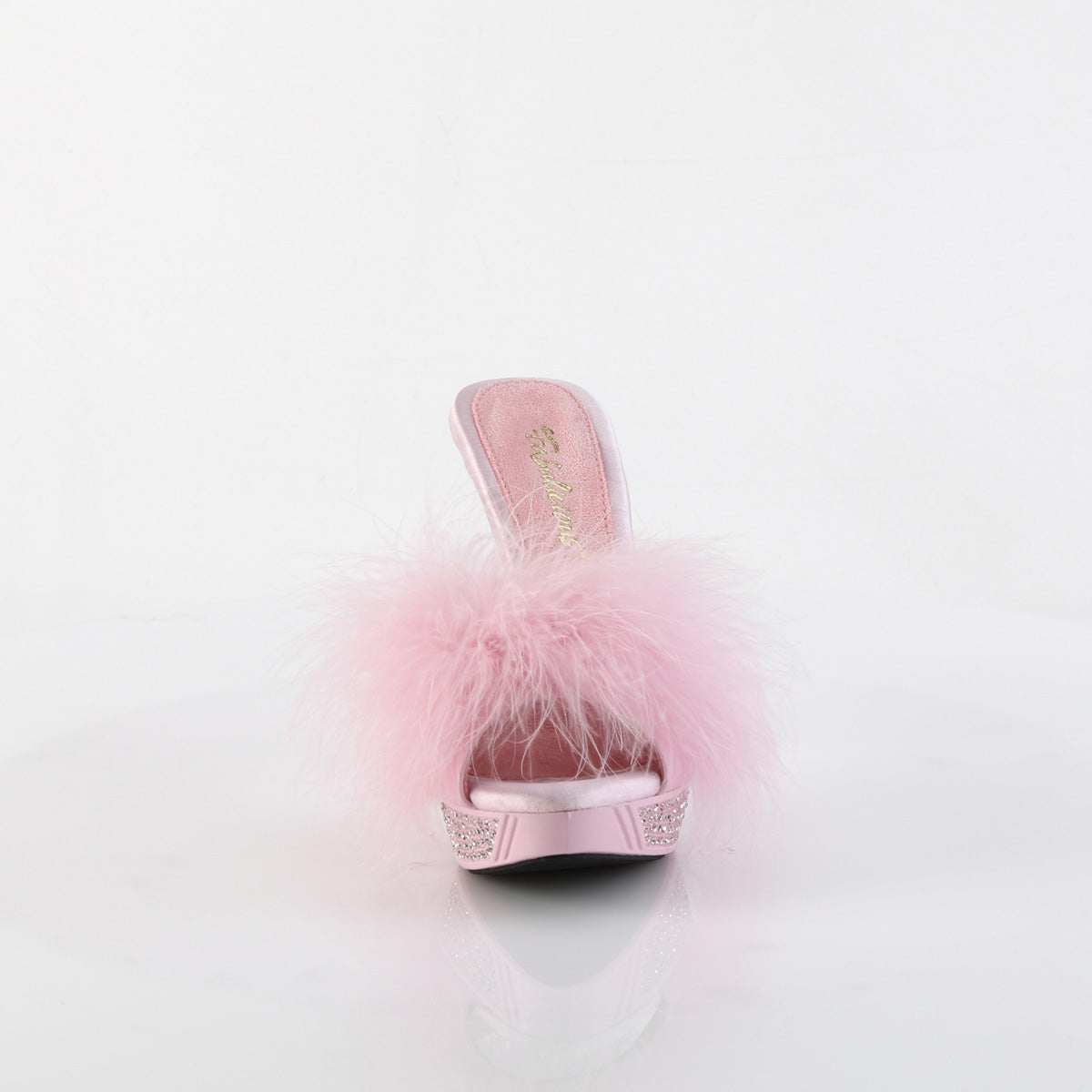 ELEGANT-401F Fabulicious B Pink Marabou-Faux Leather/B Pink Shoes [Sexy Shoes]