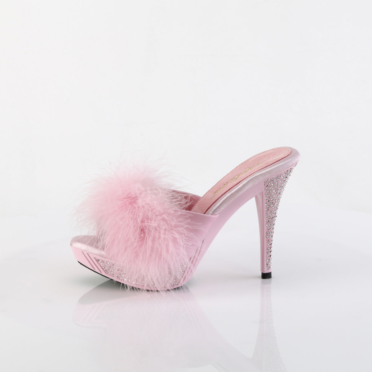 ELEGANT-401F Fabulicious B Pink Marabou-Faux Leather/B Pink Shoes [Sexy Shoes]