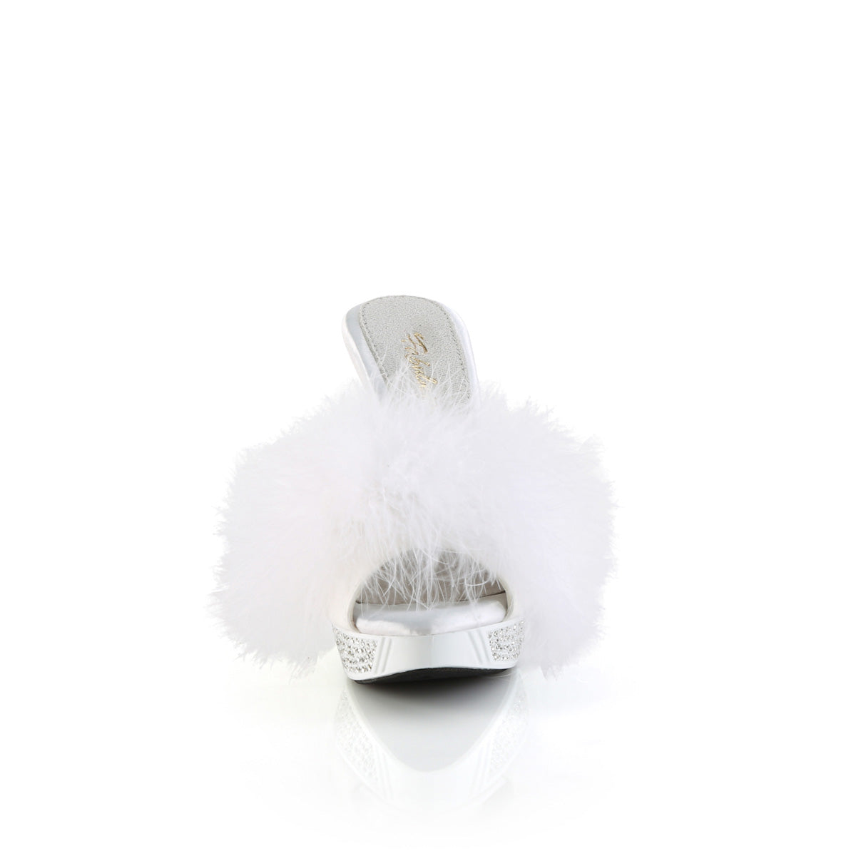 ELEGANT-401F Fabulicious White Marabou-Faux Leather/White Shoes [Sexy Shoes]