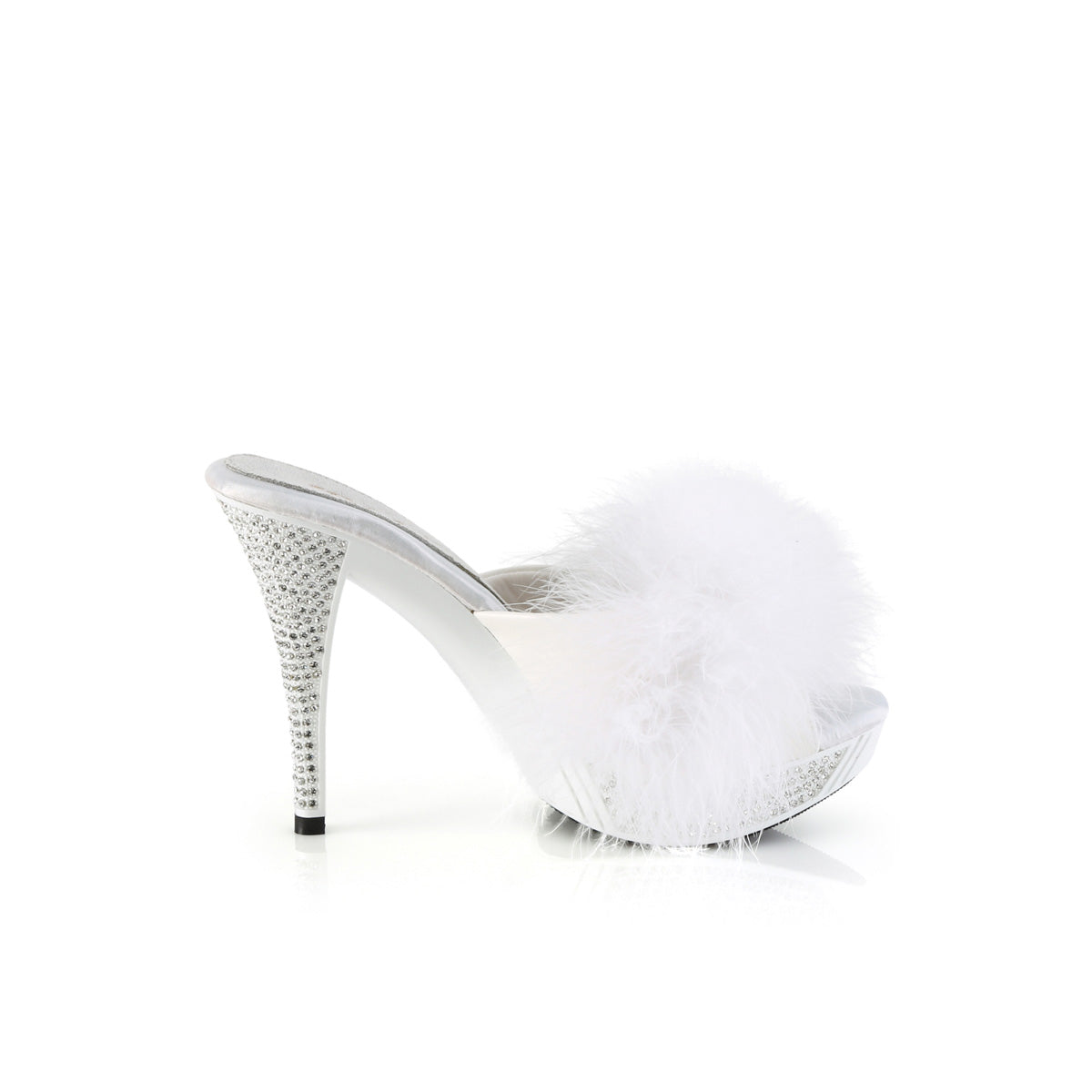 ELEGANT-401F Fabulicious White Marabou-Faux Leather/White Shoes [Sexy Shoes]