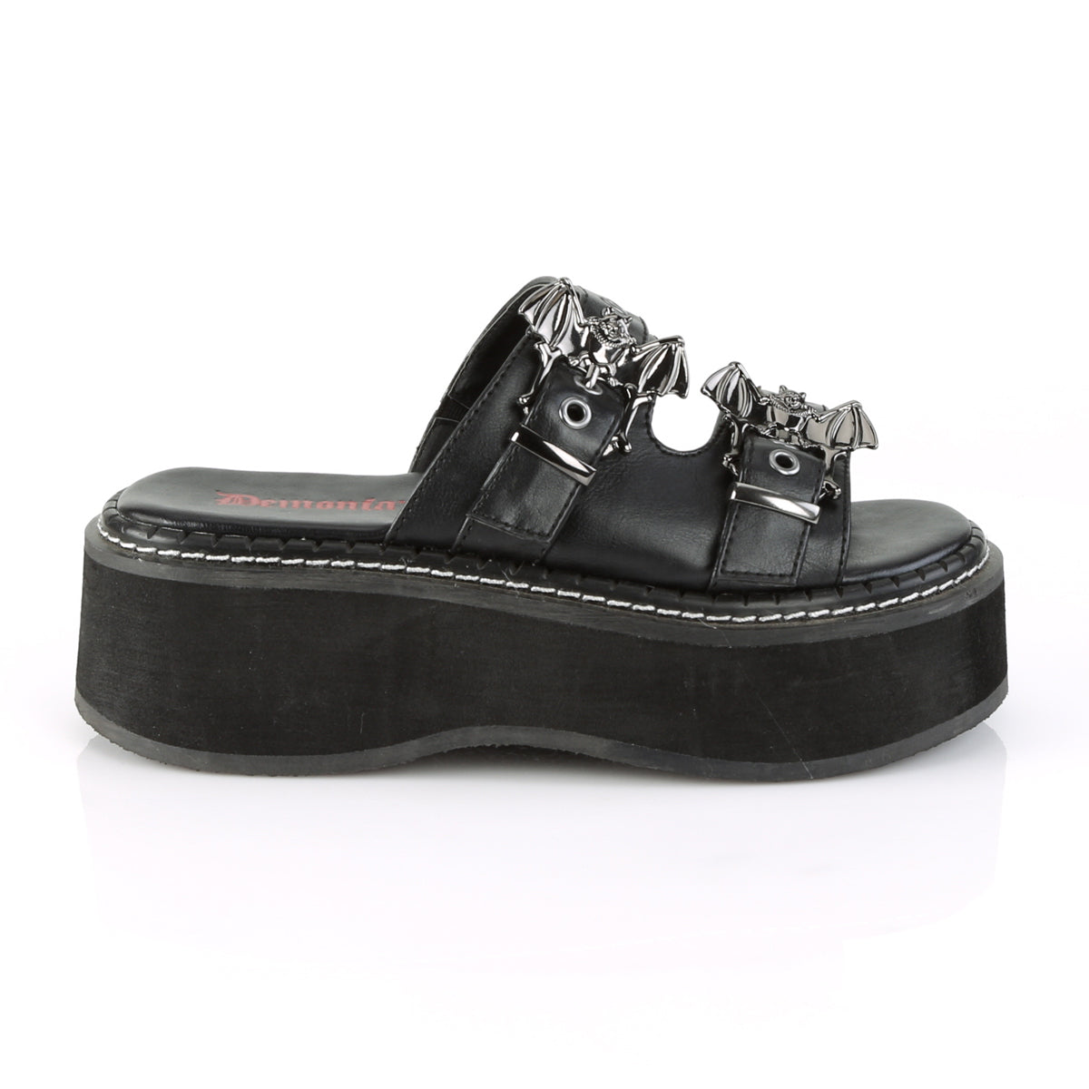 EMILY-100 DemoniaCult Black Vegan Leather Sexy Women's Sandals (Alternative Footwear)