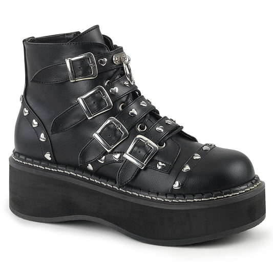 EMILY-315 Alternative Footwear Demonia Women's Ankle Boots Blk Vegan Leather