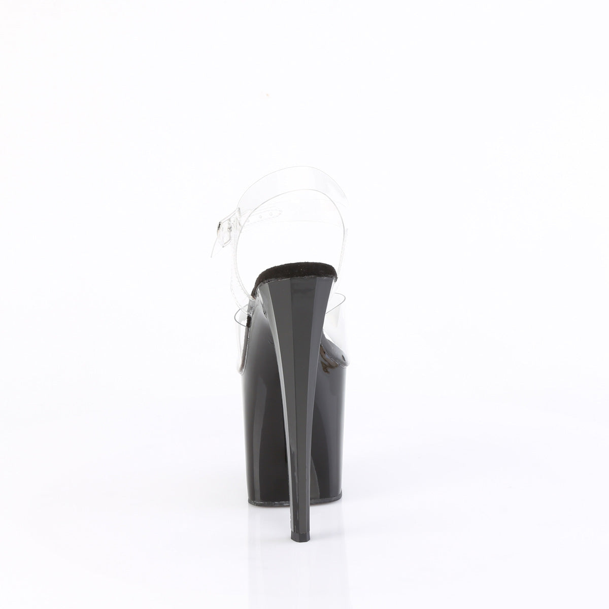 ENCHANT-708 Pleaser Clear/Black Platform Shoes [Exotic Dancing Shoes]