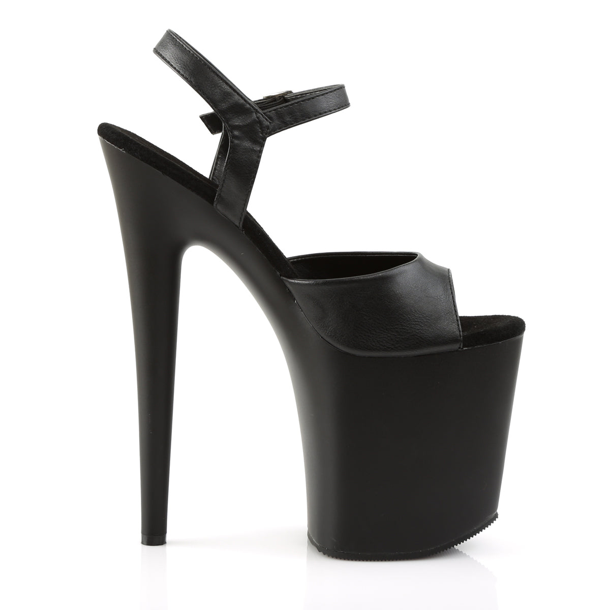 FLAMINGO-809 Pleaser Black Faux Leather Sexy Platform Shoes (Pole Dancing Heels)