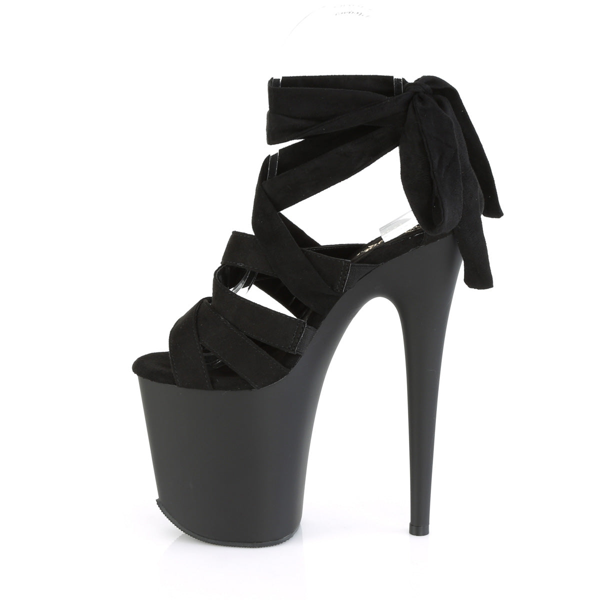 FLAMINGO-876 Pleaser Black Faux Suede/Black Matte Platform Shoes [Exotic Dancing Shoes]