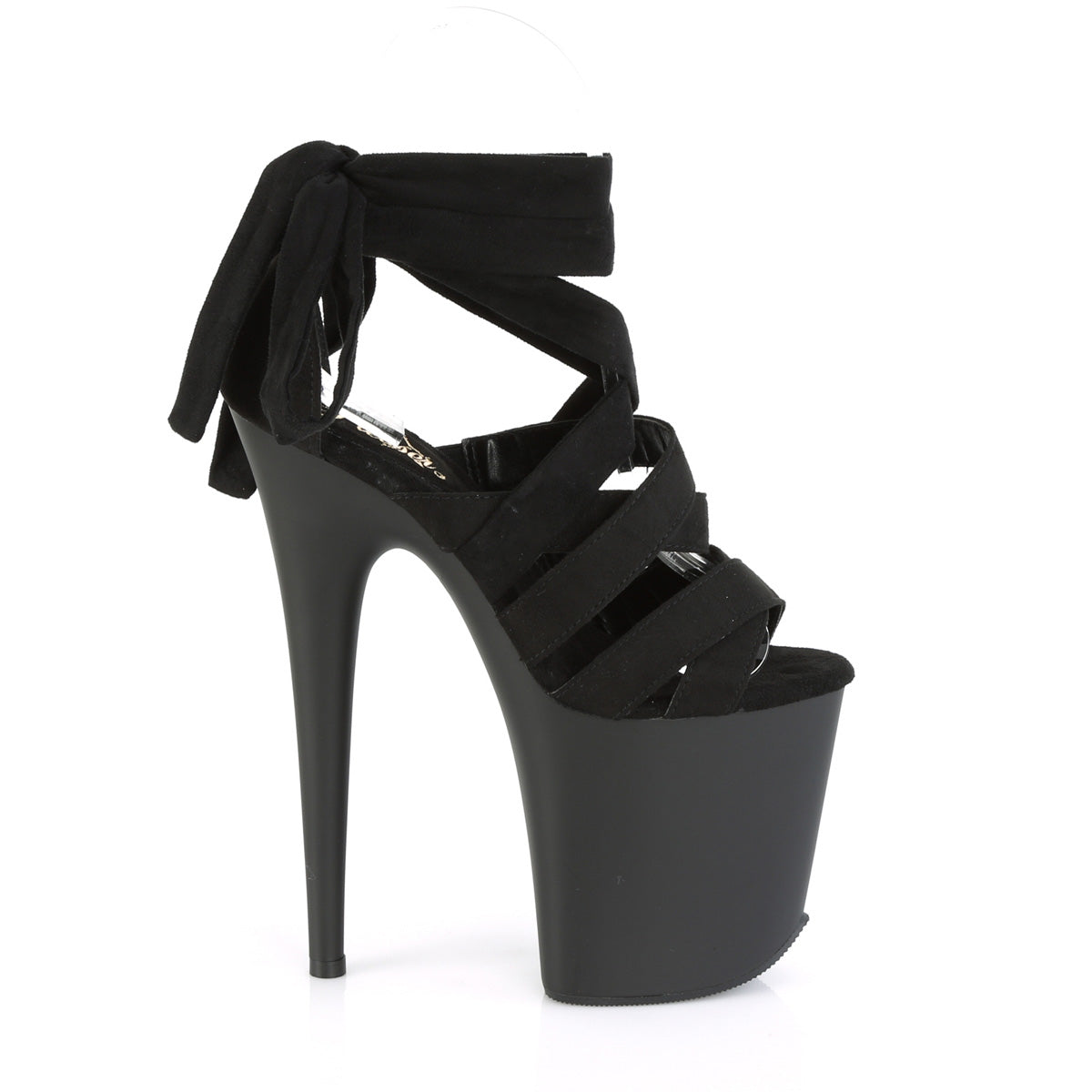 FLAMINGO-876 Pleaser Black Faux Suede/Black Matte Platform Shoes [Exotic Dancing Shoes]