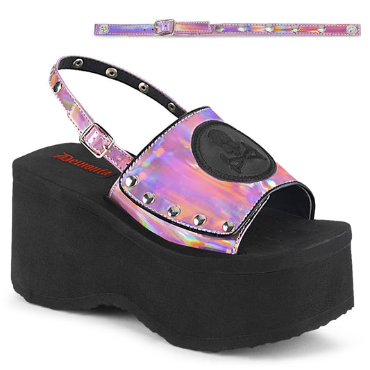 FUNN-32 Alternative Footwear Demonia Women's Sandals Pink Hologram