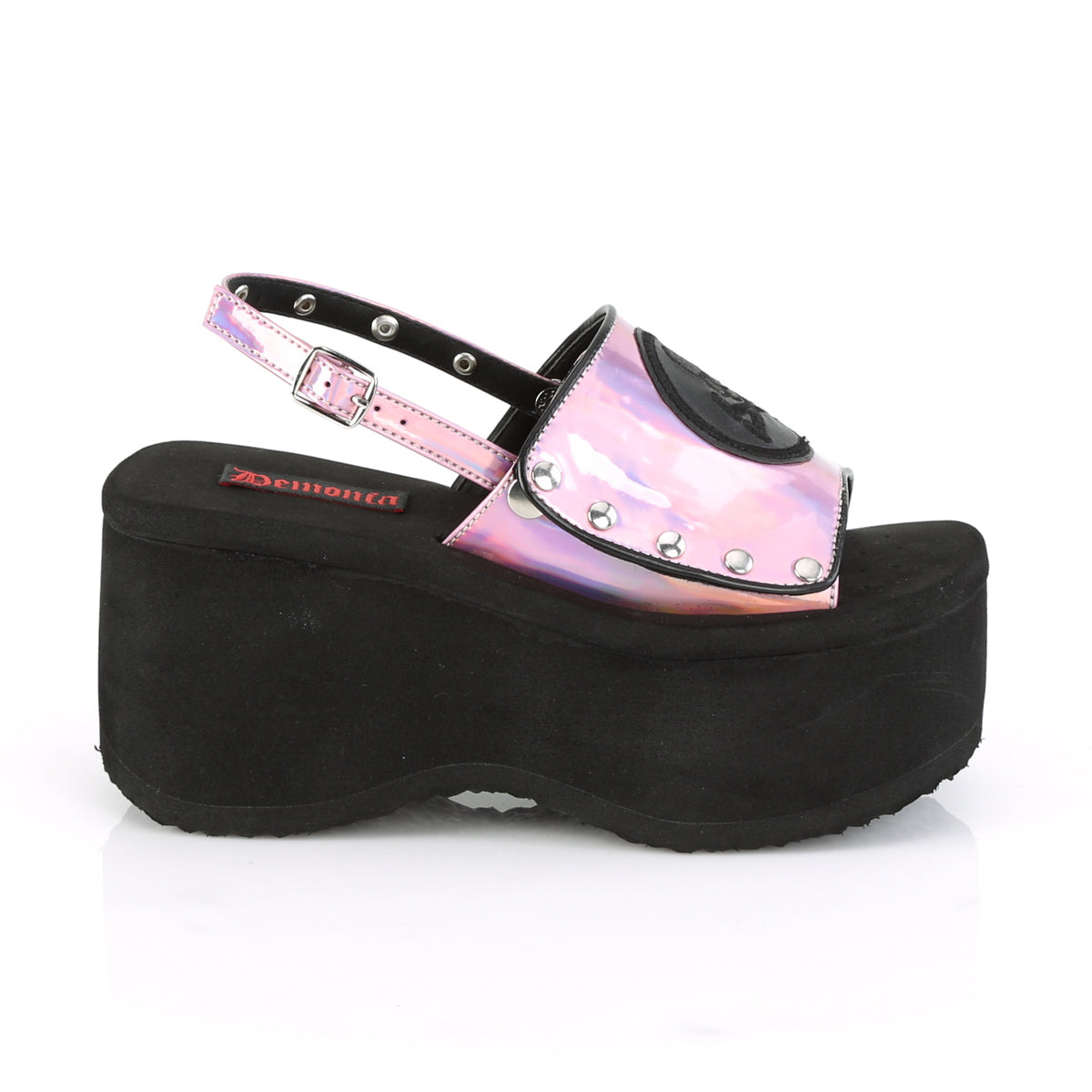 FUNN-32 Demonia Pink Hologram Women's Sandals [Alternative Footwear]