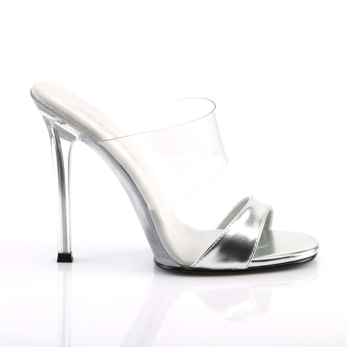 GALA-02L Fabulicious Silver Met Pu-Transparent Clear Shoes [posing comp heels]