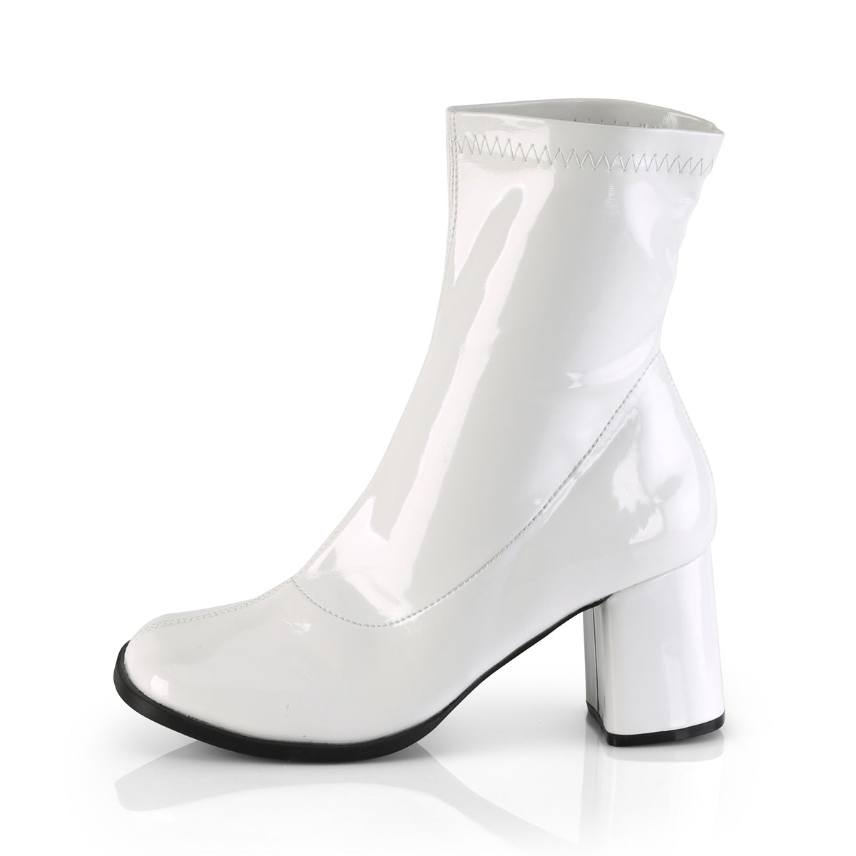 GOGO-150 Funtasma Fantasy White Stretch Patent Women's Boots [Fancy Dress Footwear]