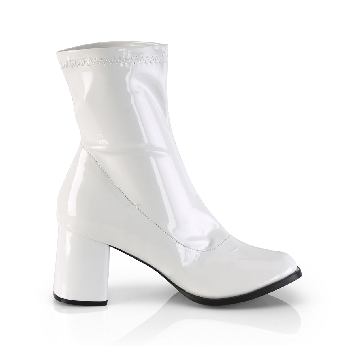 GOGO-150 Funtasma Fantasy White Stretch Patent Women's Boots [Fancy Dress Footwear]