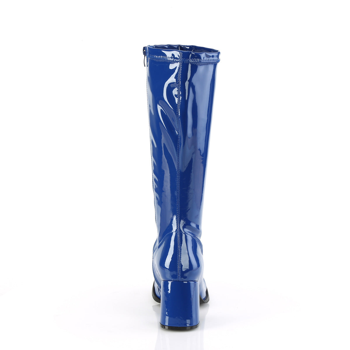 GOGO-300 Funtasma Fantasy Navy Blue Stretch Patent Women's Boots [Retro Knee High Boots]
