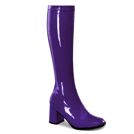 GOGO-300 Fancy Dress Costume Funtasma Women's Boots Purple Str Pat
