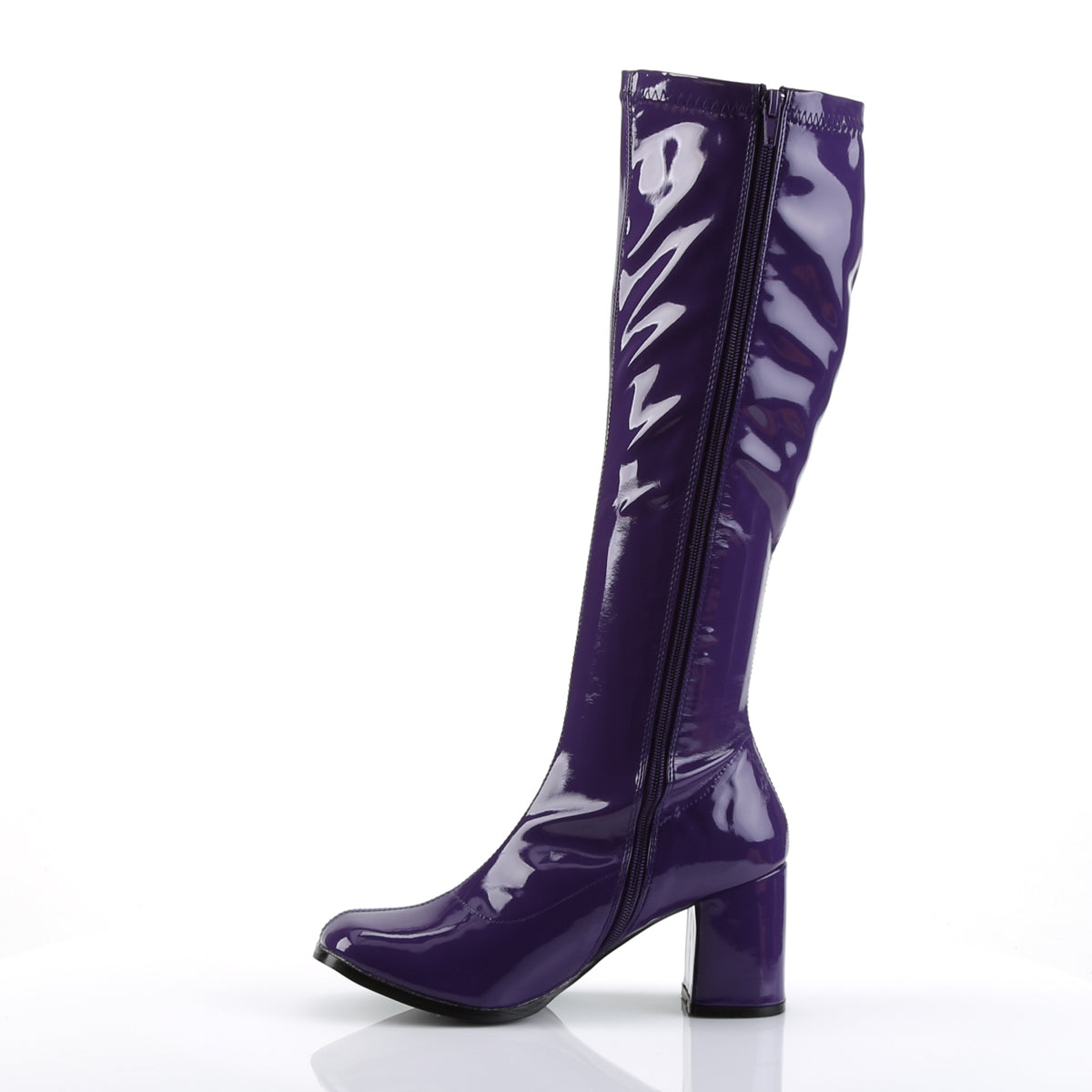 GOGO-300 Funtasma Fantasy Purple Stretch Patent Women's Boots [Retro Knee High Boots]