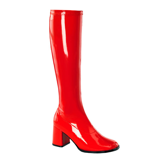 GOGO-300 Fancy Dress Costume Funtasma Women's Boots Red Str Pat