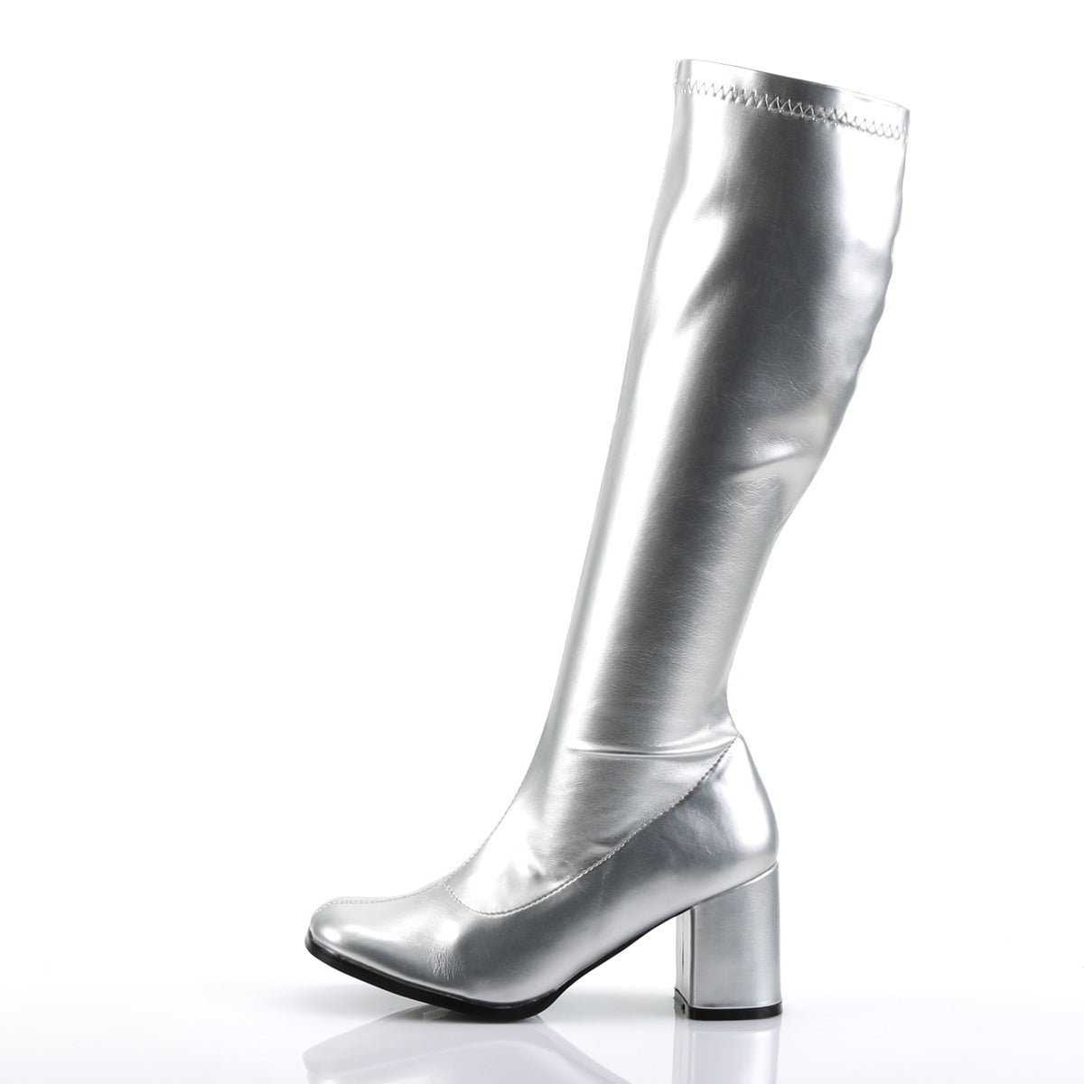 GOGO-300 Funtasma Fantasy Silver Met Stretch Pu Women's Boots [Retro Knee High Boots]