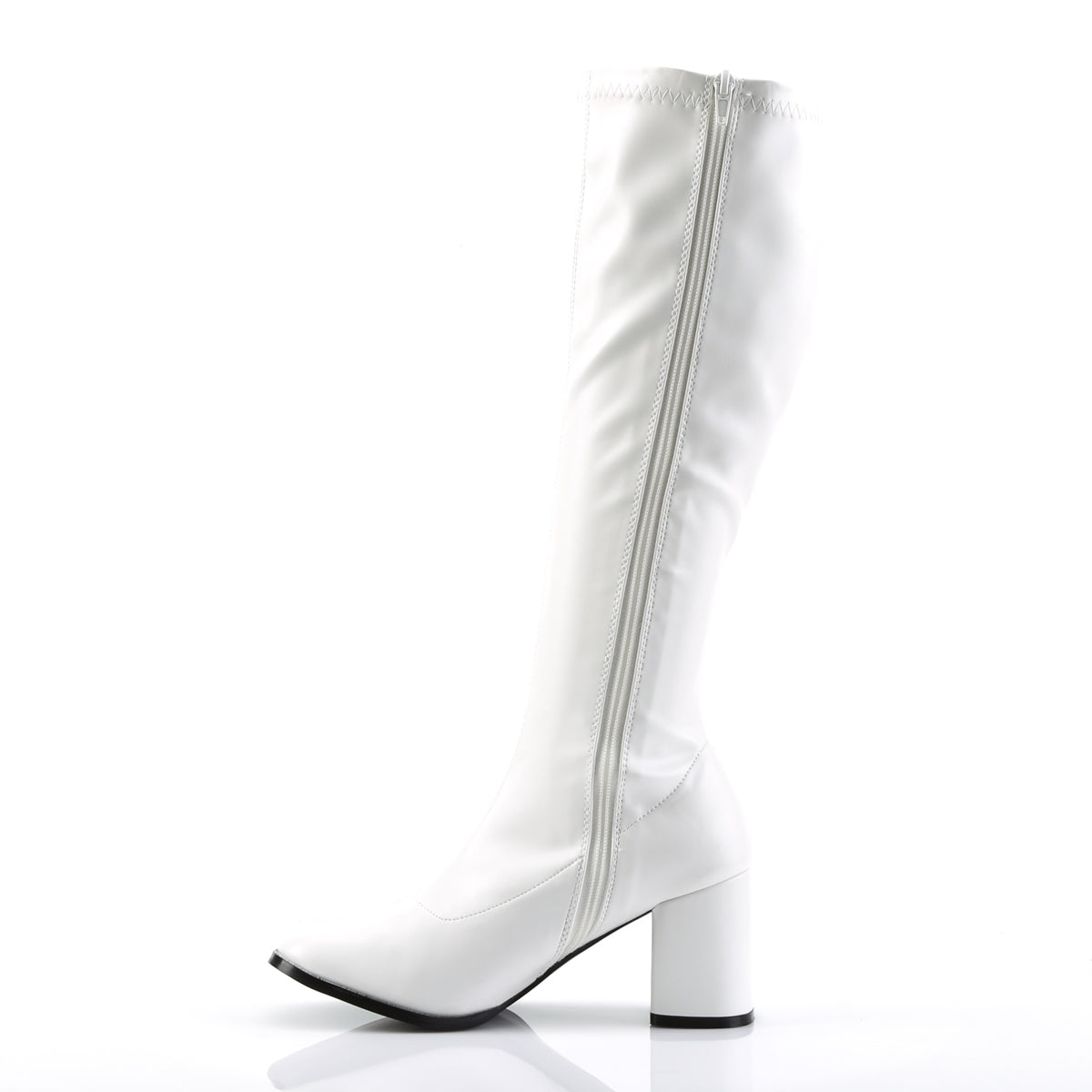 GOGO-300 Funtasma Fantasy White Stretch Pu Women's Boots [Retro Knee High Boots]