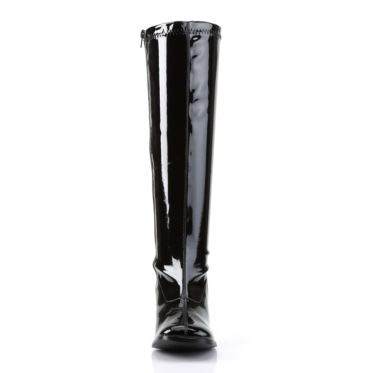 GOGO-300WC Funtasma Fantasy Black Stretch Patent Plus Sizes & Wide Width/Shaft [Retro Knee High Boots]