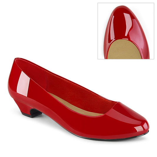 GWEN-01 Large Size Ladies Shoes Pleaser Pink Label Single Soles Red Pat