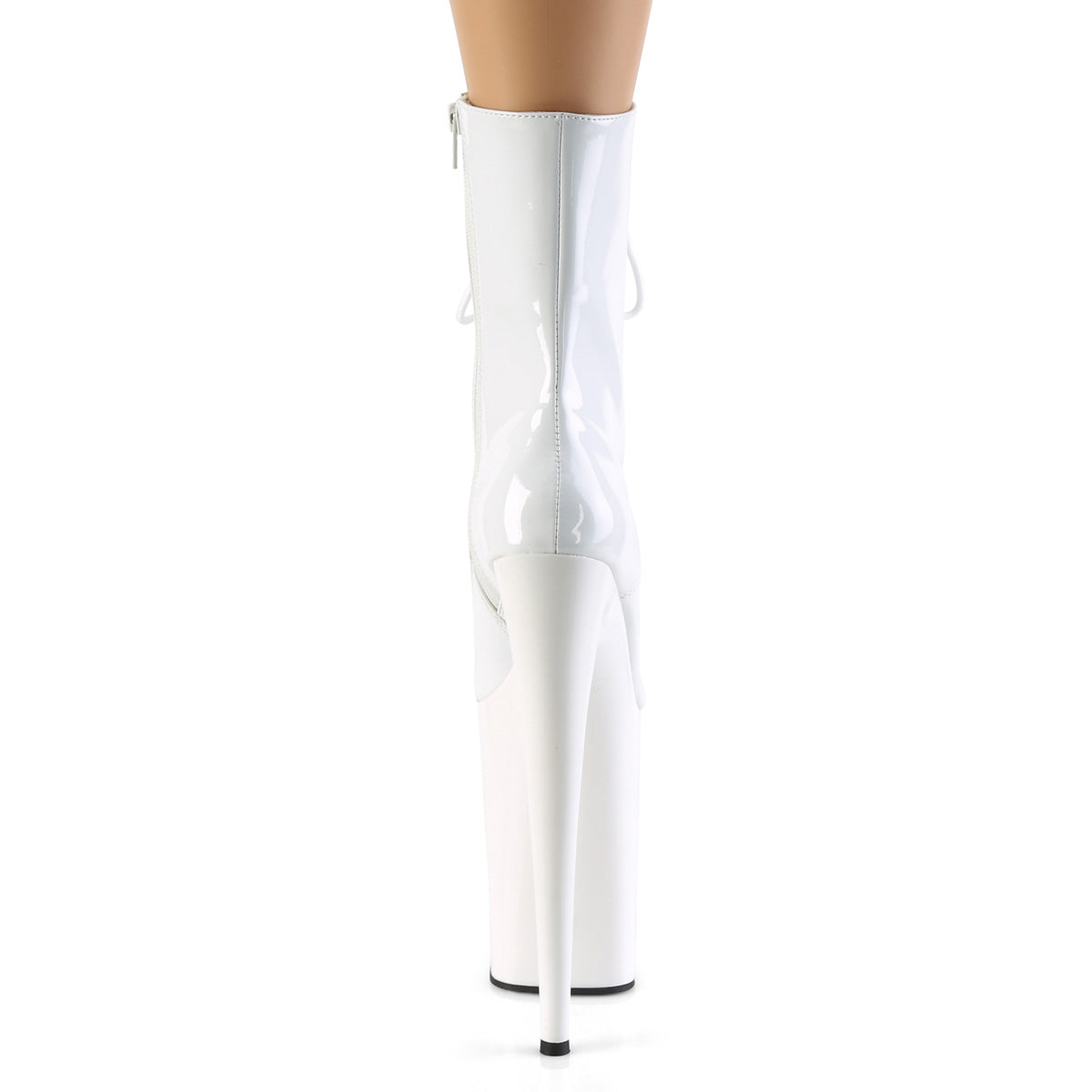 INFINITY-1020 Pleaser White Patent/White Platform Shoes [Ankle Boots]