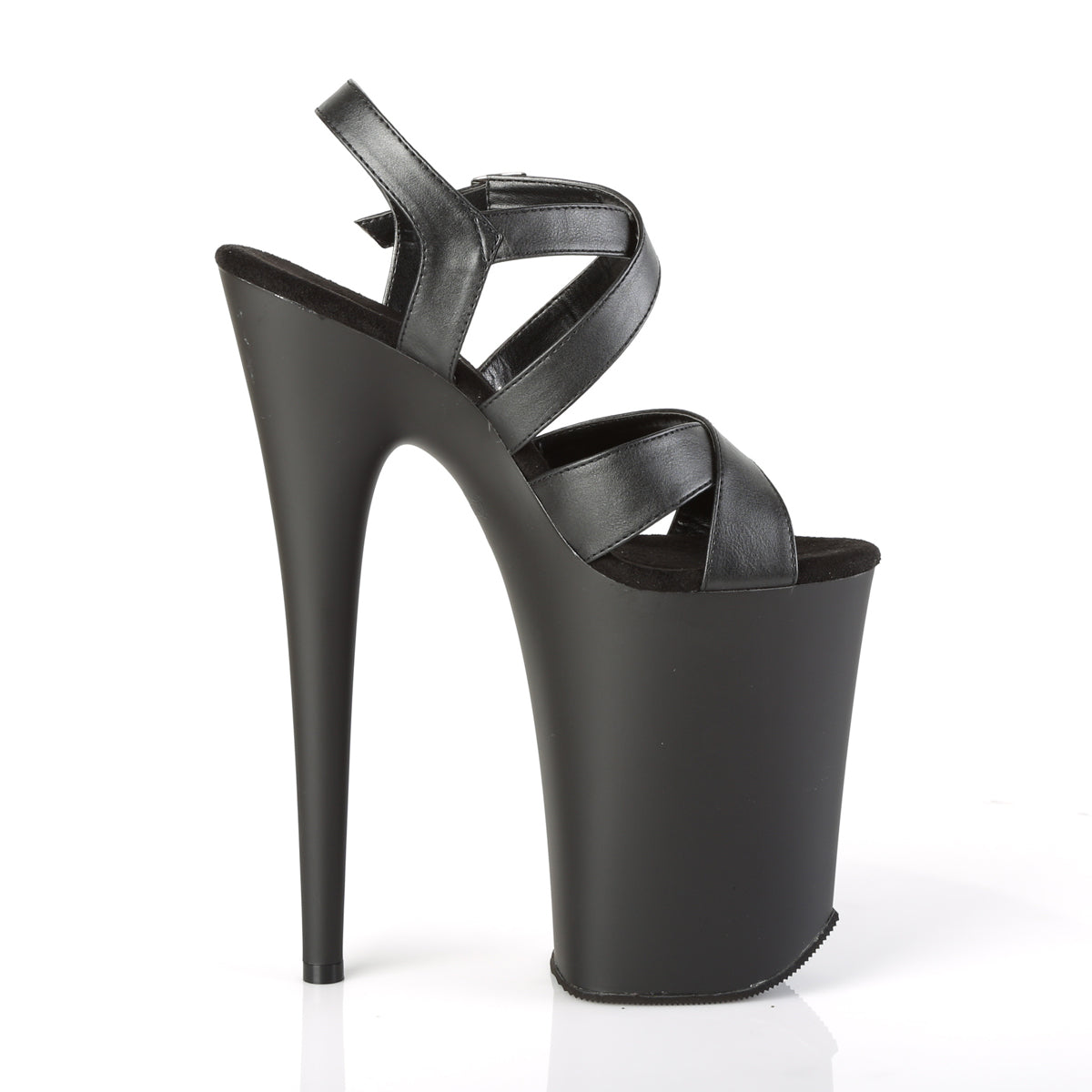 INFINITY-997 Pleaser Black Faux Leather/Black Matte Platform Shoes [9 Inch High Heels]