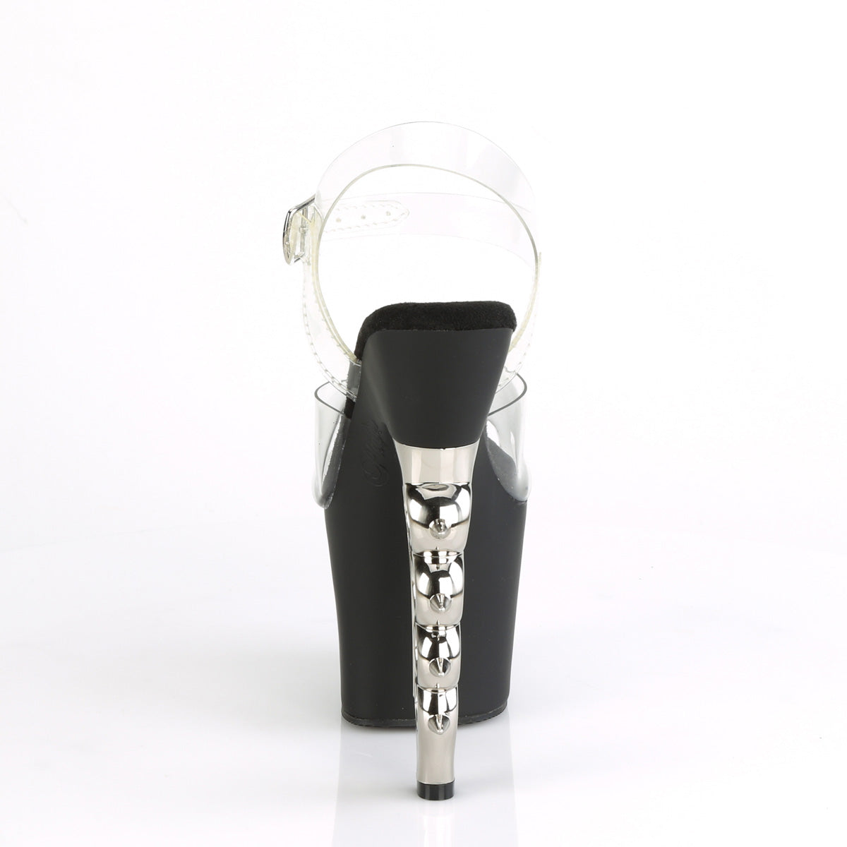 IRONGRIP-708 Pleaser Clear/Black Matte-Silver Brushed Platform Shoes [Sexy Shoes]