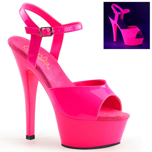 KISS-209UV Strippers Heels Pleaser Platforms (Exotic Dancing) Neon H. Pink/H. Pink