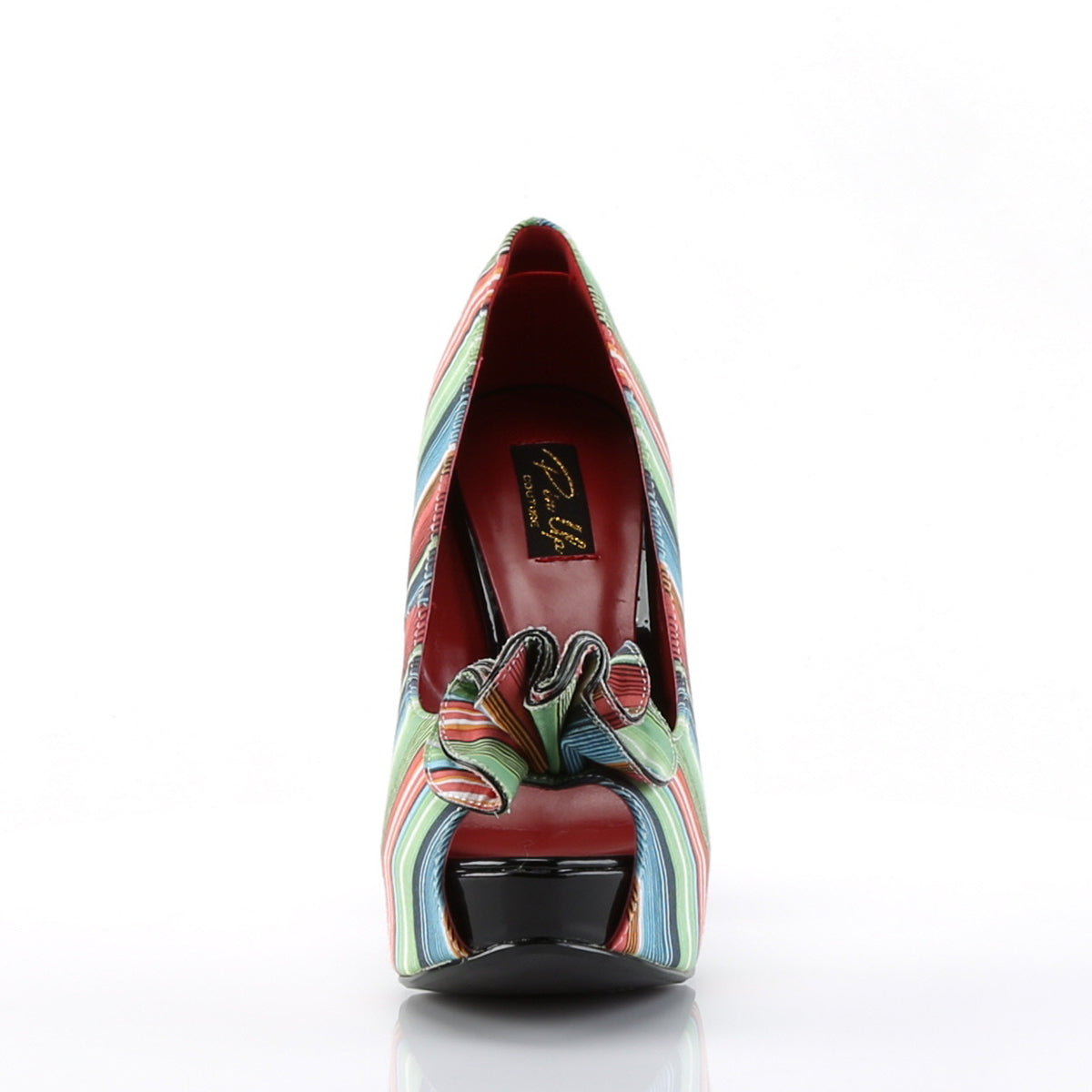 LOLITA-12 Pin Up Couture Serape Print Fabric Platforms [Retro Glamour Shoes]