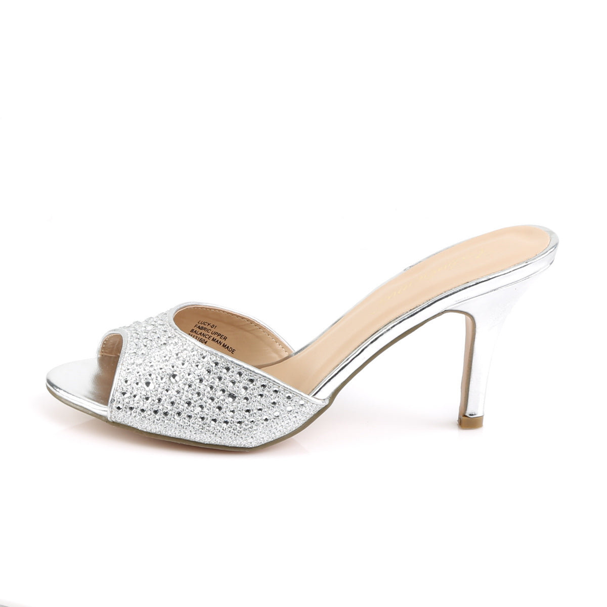 LUCY-01 Fabulicious Silver Glitter Mesh Fabric Shoes [Sexy Shoes]