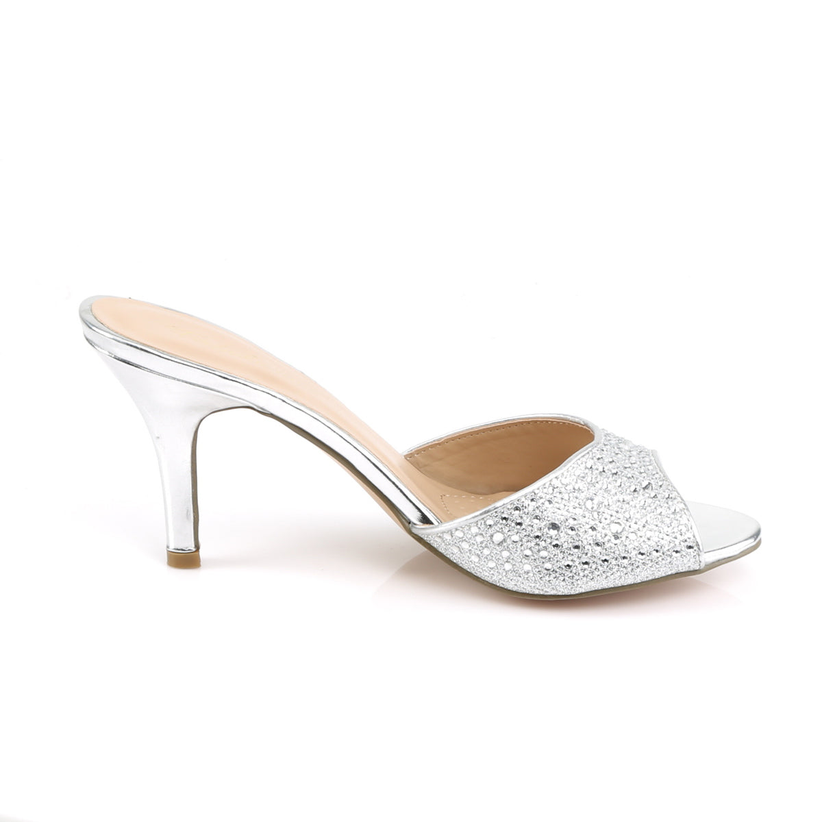 LUCY-01 Fabulicious Silver Glitter Mesh Fabric Shoes [Sexy Shoes]