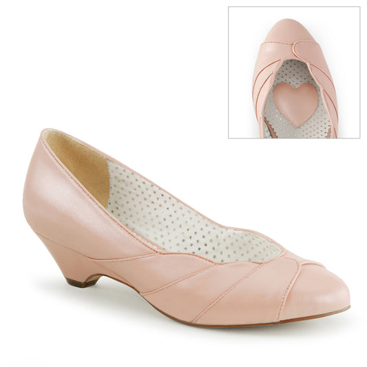 LULU-05 Retro Glamour Pin Up Couture Single Soles B. Pink Faux Leather