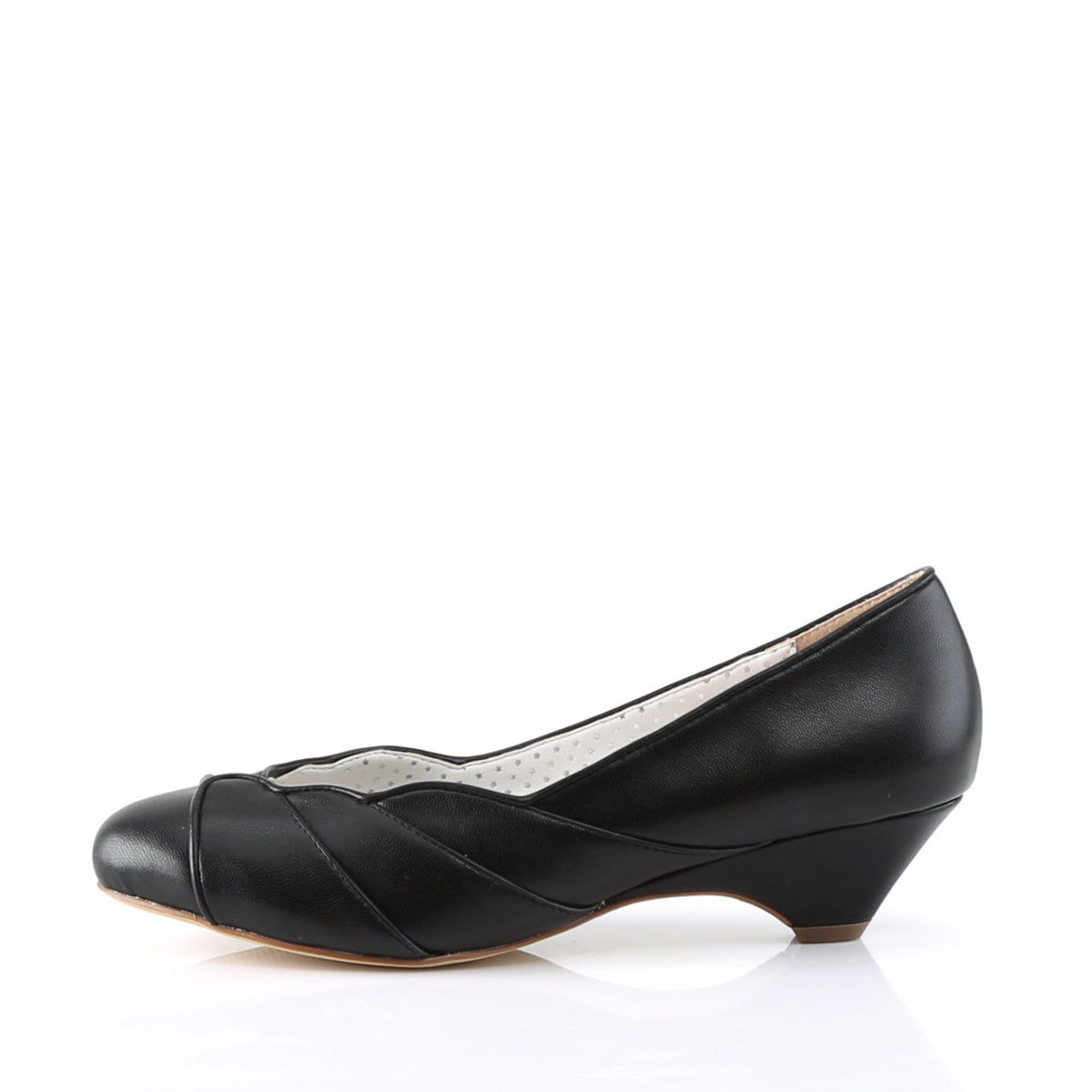 LULU-05 Pin Up Couture Black Faux Leather Single Soles [Retro Glamour Shoes]