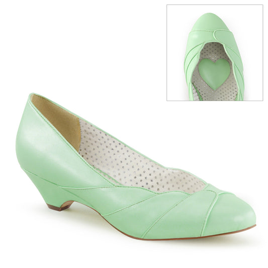 LULU-05 Retro Glamour Pin Up Couture Single Soles Mint Faux Leather